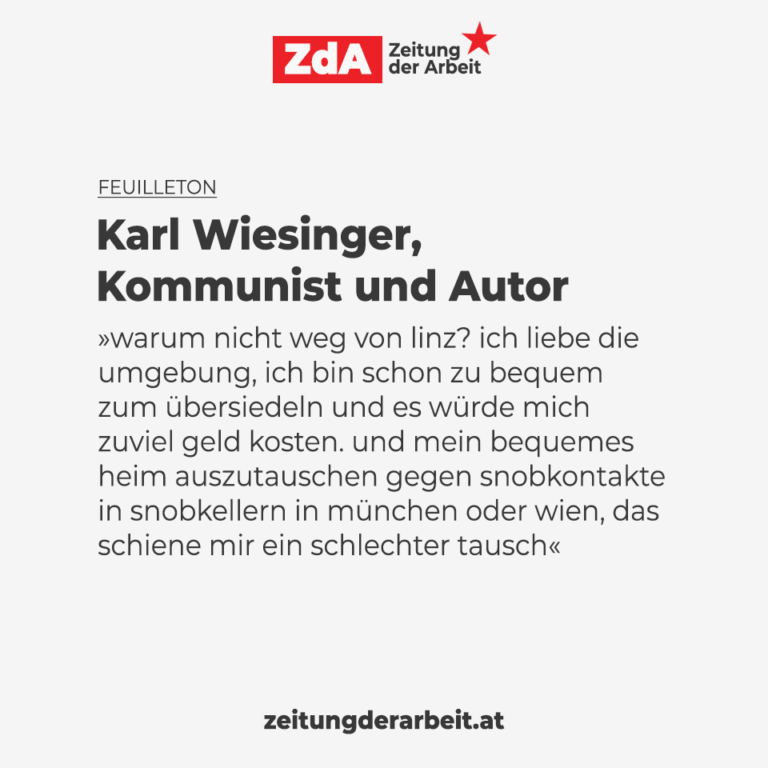 Karl Wiesinger, Kommunist und Autor