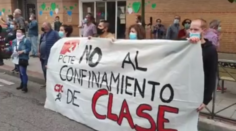 Protest gegen Absperrung von Arbeitervierteln in Madrid