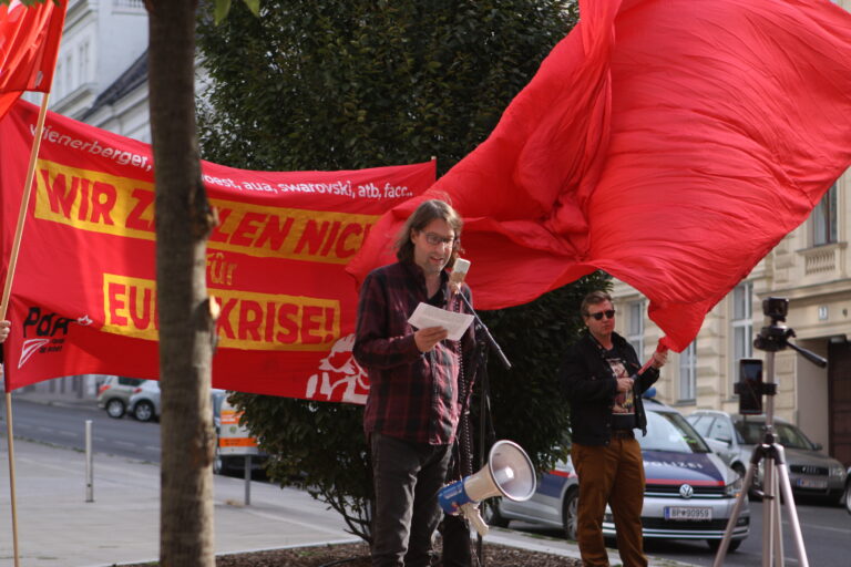 PdA-Kundgebung: „Wir zahlen nicht für eure Krise!“