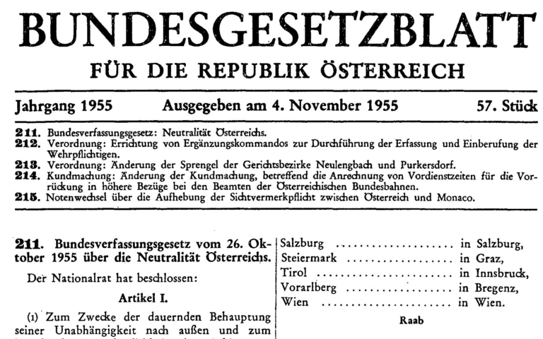 Ein Privatissimum mit Alfred Verdroß für Bundeskanzler Karl Nehammer und Außenminister Alexander Schallenberg über die dauernde Neutralität Österreichs