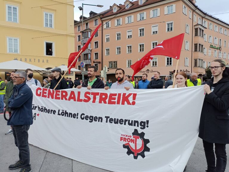 PdA und Jugendfront auf Demonstrationen gegen Teuerung