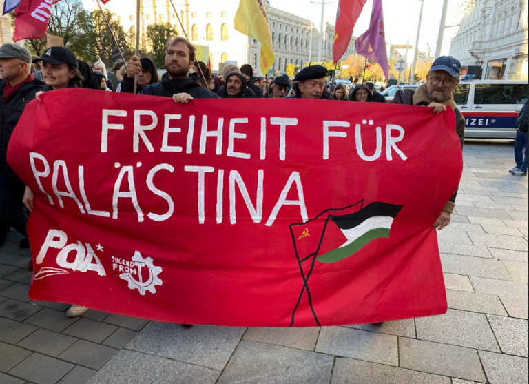 Kämpferische Palästina-Solidaritätsdemonstration in Wien