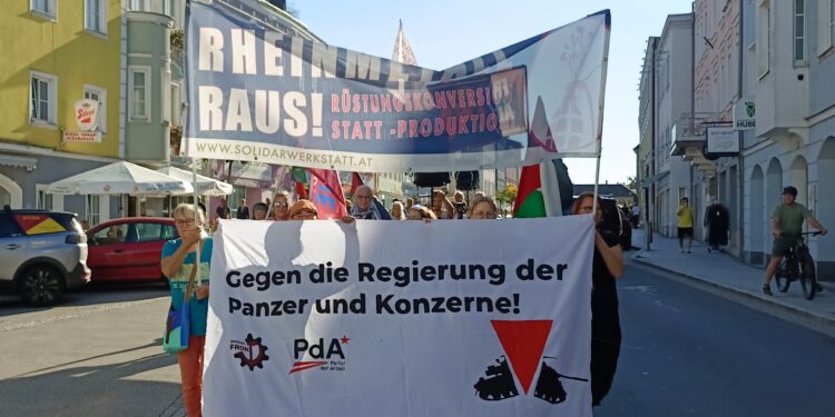 Rheinmetall Raus – Protestaktion gegen die Hochrüstung