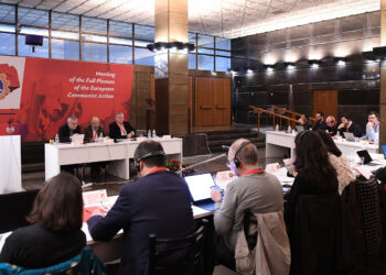 Plenarsitzung der Europäischen Kommunistischen Aktion in Athen