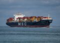 Ein MSC-Frachter
