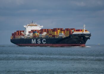 Ein MSC-Frachter