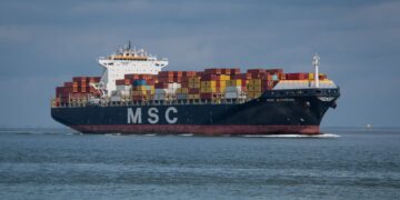 Ein MSC-Frachter