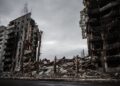 Bombardierte Gebäude in der Ukraine