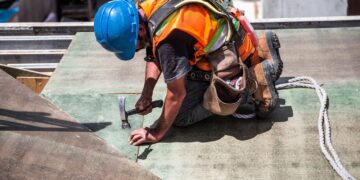 Bauarbeiter am Werk