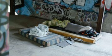 Matratzen auf offener Straße