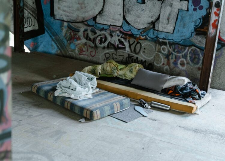 Matratzen auf offener Straße