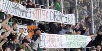 Palästina-Solidarität auf den Rängen: Protest gegen Rotax in Linz