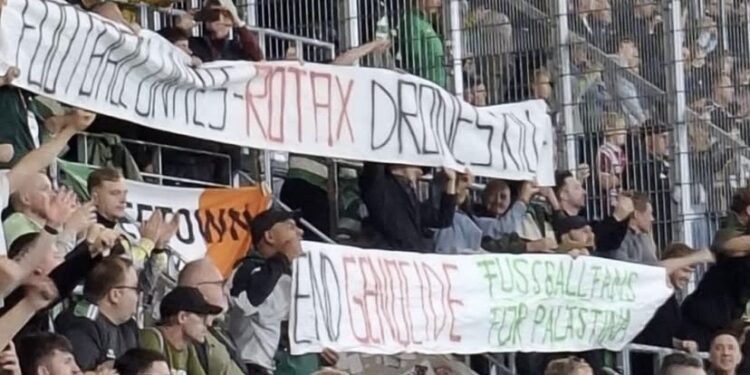 Palästina-Solidarität auf den Rängen: Protest gegen Rotax in Linz